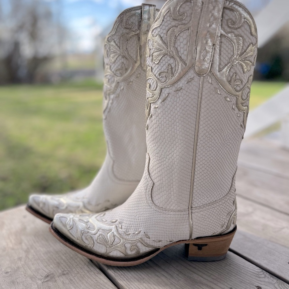 Lane Boots LILLY BOOT CREAM COBRA & CHAMPAGNE METALLIC - Picture 6 of 9